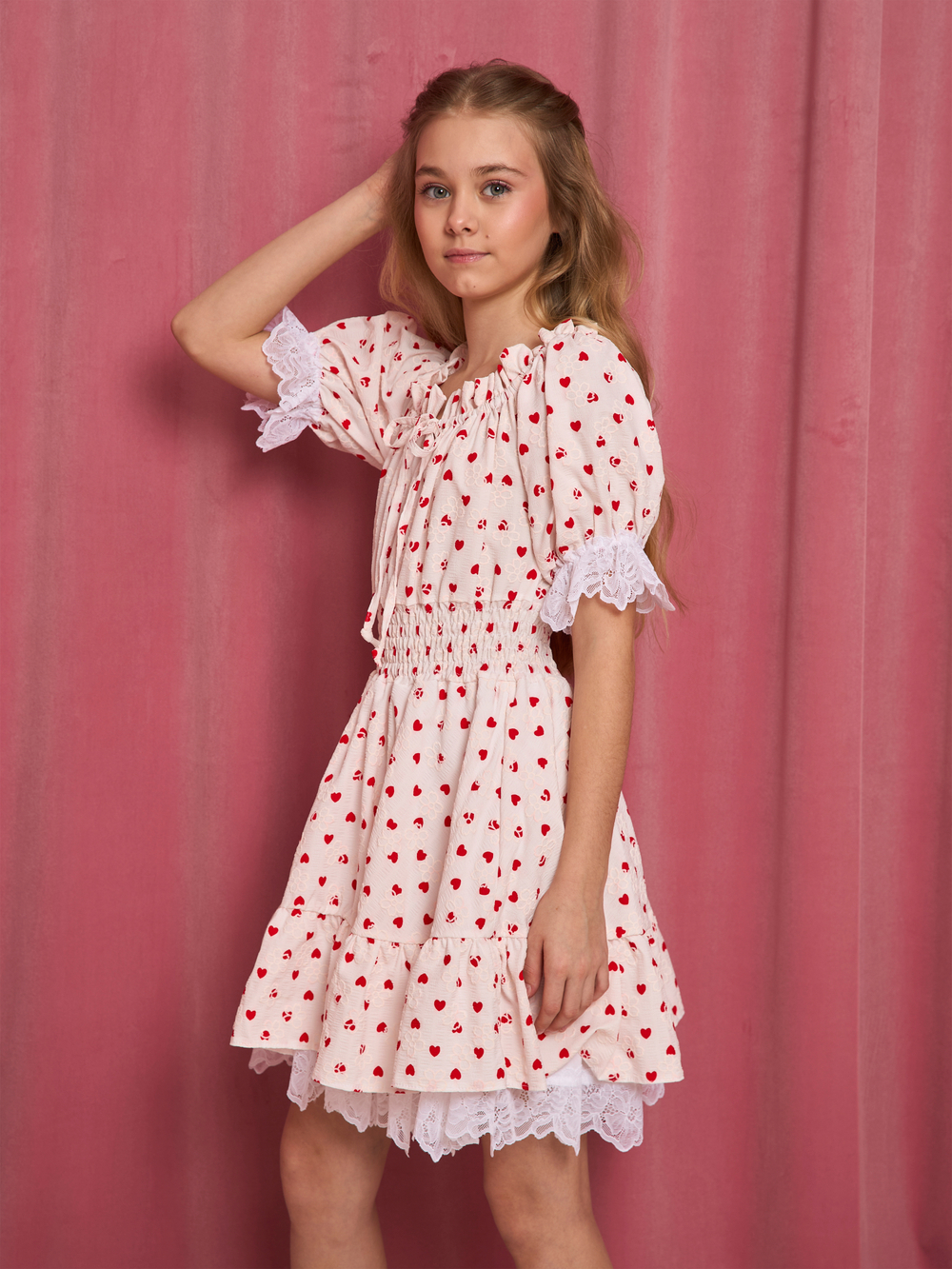 Сарафан для девочки "Сердечки"