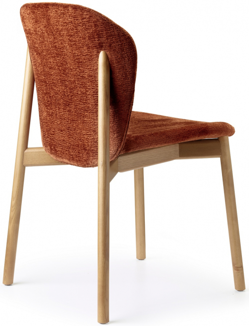 Стул деревянный с обивкой Scab Design Natural Finn, светлый ясень, терракотовый