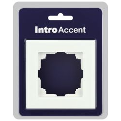 Рамка для розеток и выключателей Intro Accent 6-511-01 на 1 пост СУ стекло белый | Intro