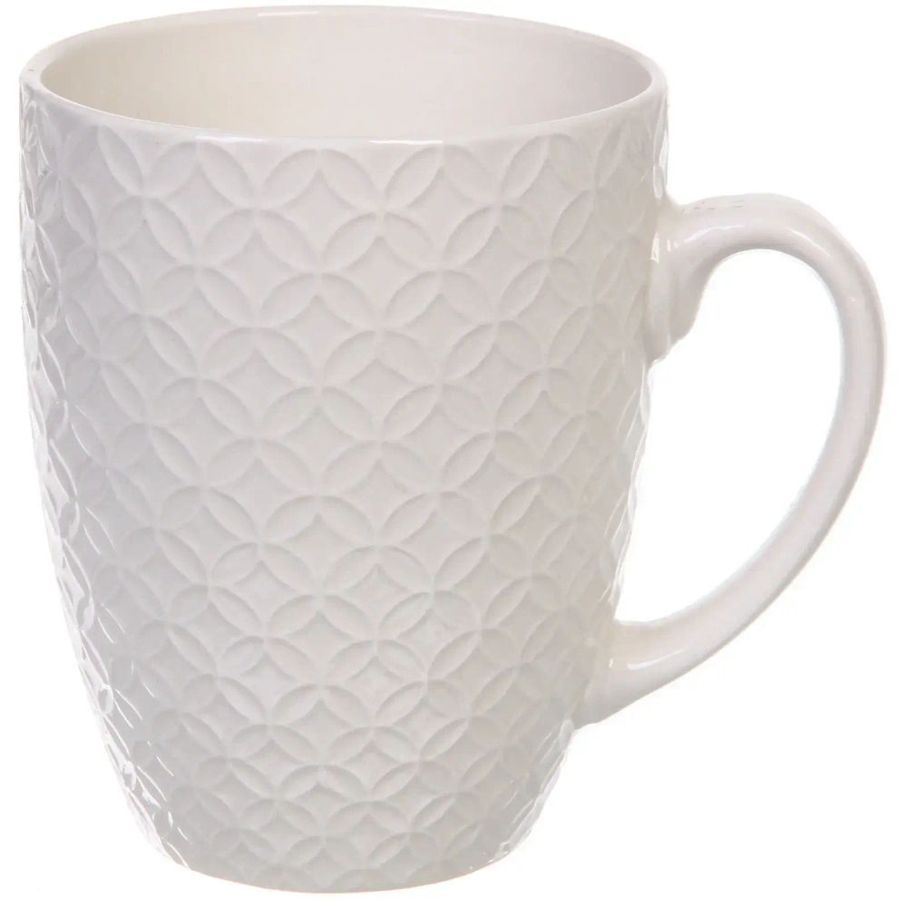 Кружка керамическая 450мл «Белая» ромбы