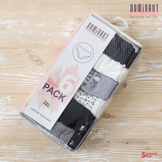 Трусики женские DOMINANT 54000-5, FULL BRIEF, 6 шт. в уп.