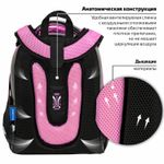 Ранец BRAUBERG SHINY, 2 отделения, с брелком, "Smiling cat", 38х28х14 см, 272040