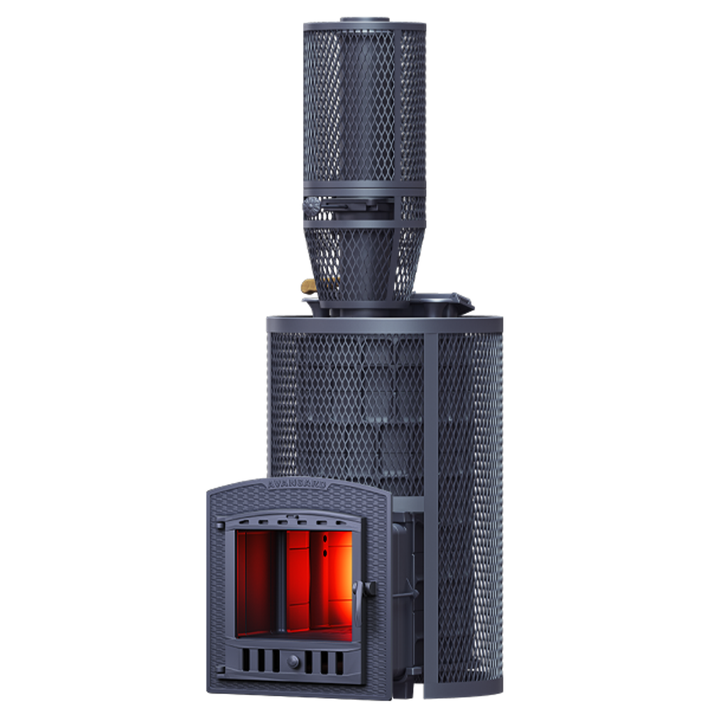 Печь для бани Авангард ЗК 40 (П2) Ураган в круглой сетке