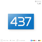 Номер на дверь 437, табличка на дверь для офиса, квартиры, кабинета, аудитории, склада, голубая 120х70 мм, Айдентика Технолоджи