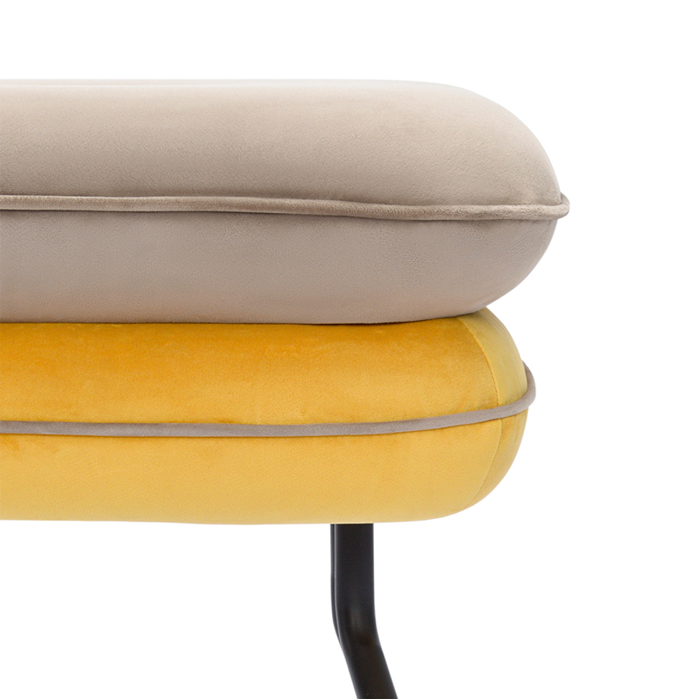 Пуф Bergenson Bjorn Pea, велюр, бежевый/желтый