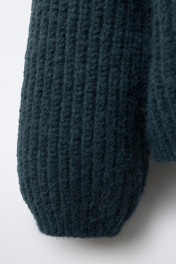 ZARA КАРДИГАН С КРУГЛЫМ ВОРОТНИКОМ, УТИНО-СИНИЙ