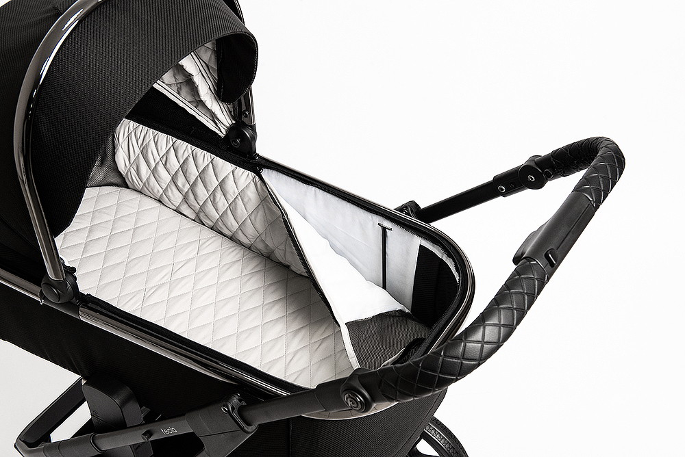 Детская коляска Peppy Tecla 3 в 1 с автокреслом Verona Beige Shadow Black Chrome Edition Черный