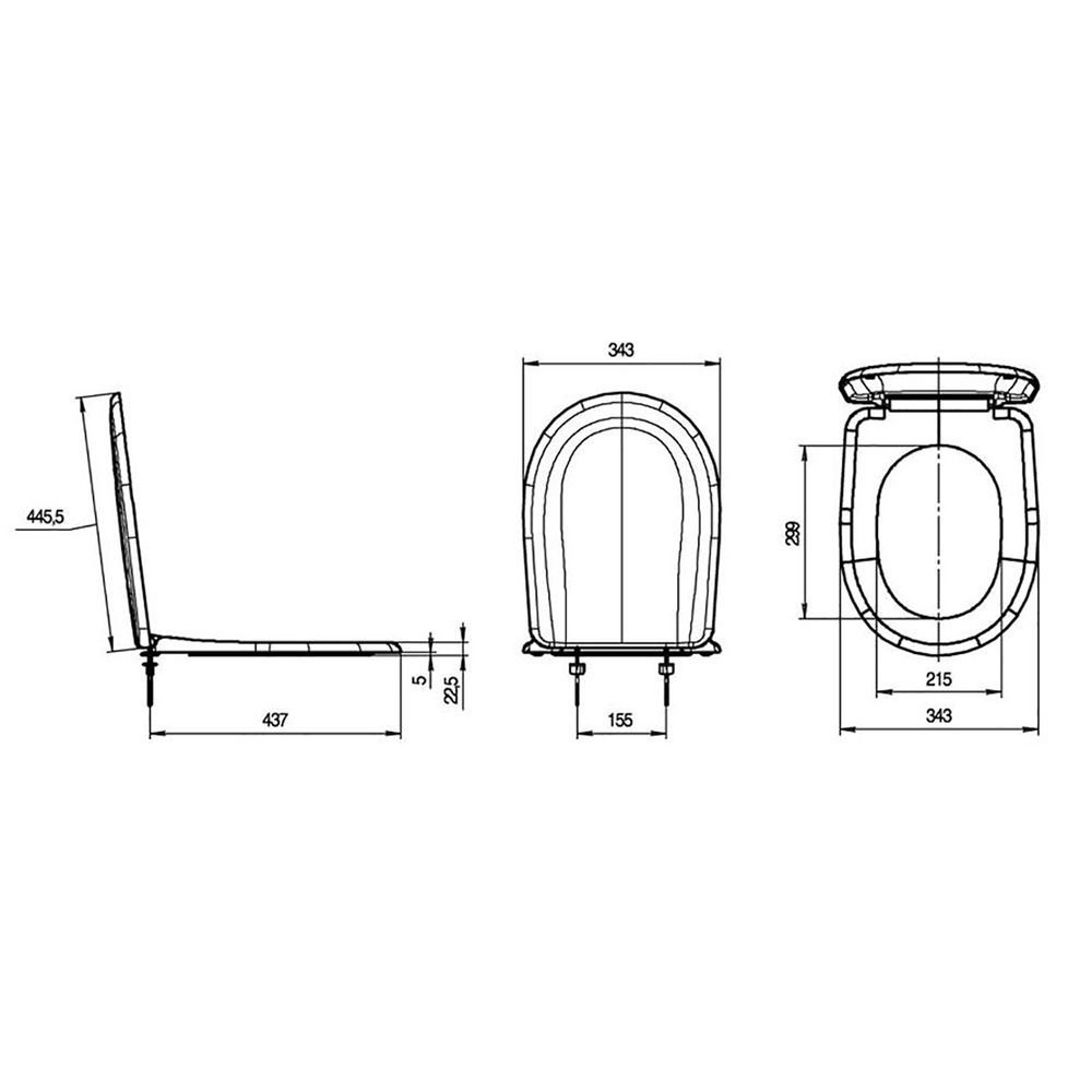 Сиденье для унитаза "Комфорт" голубовато-белое ИНКОЭР (металл. крепл.)