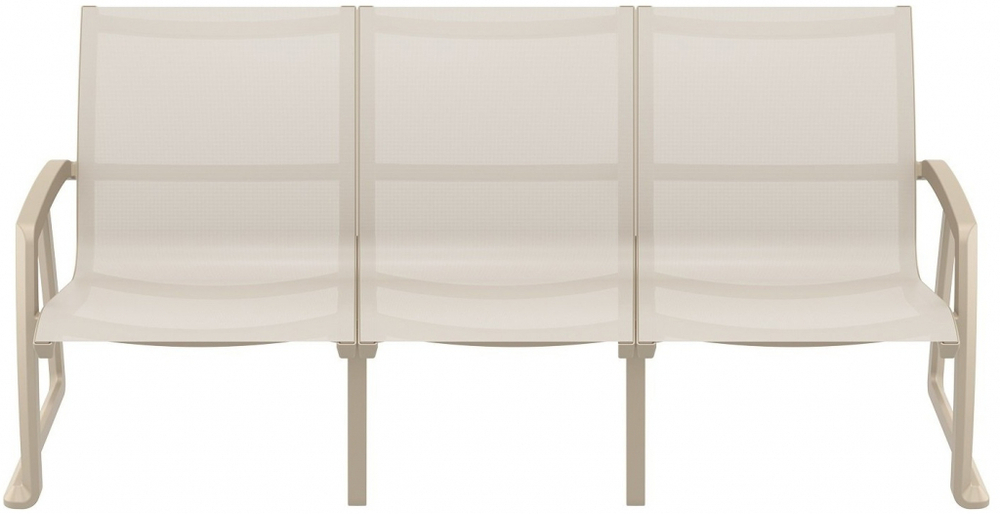 Диван пластиковый трехместный Siesta Contract Pacific Lounge, бежевый