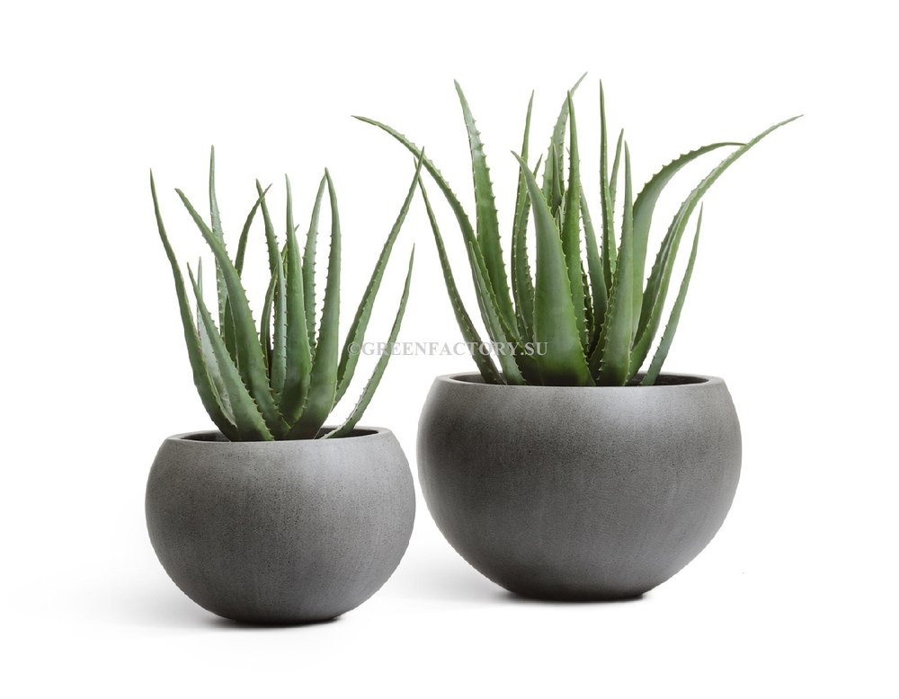 Кашпо TREEZ Effectory - Beton - Полусфера - Темно-серый бетон