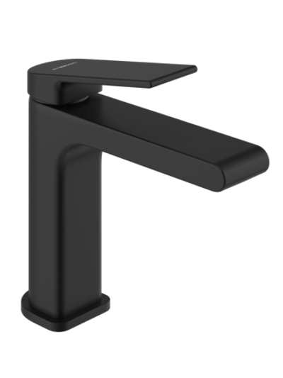 Смеситель для раковины STWORKI Ольборг S20010BK + донный клапан SD-001BK черный матовый