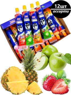 Фруктовое желе-сок в виде зубной пасты ассорти 12 шт