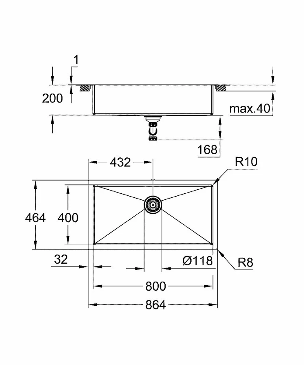 Кухонная мойка Grohe K700 31580SD1 нержавеющая сталь