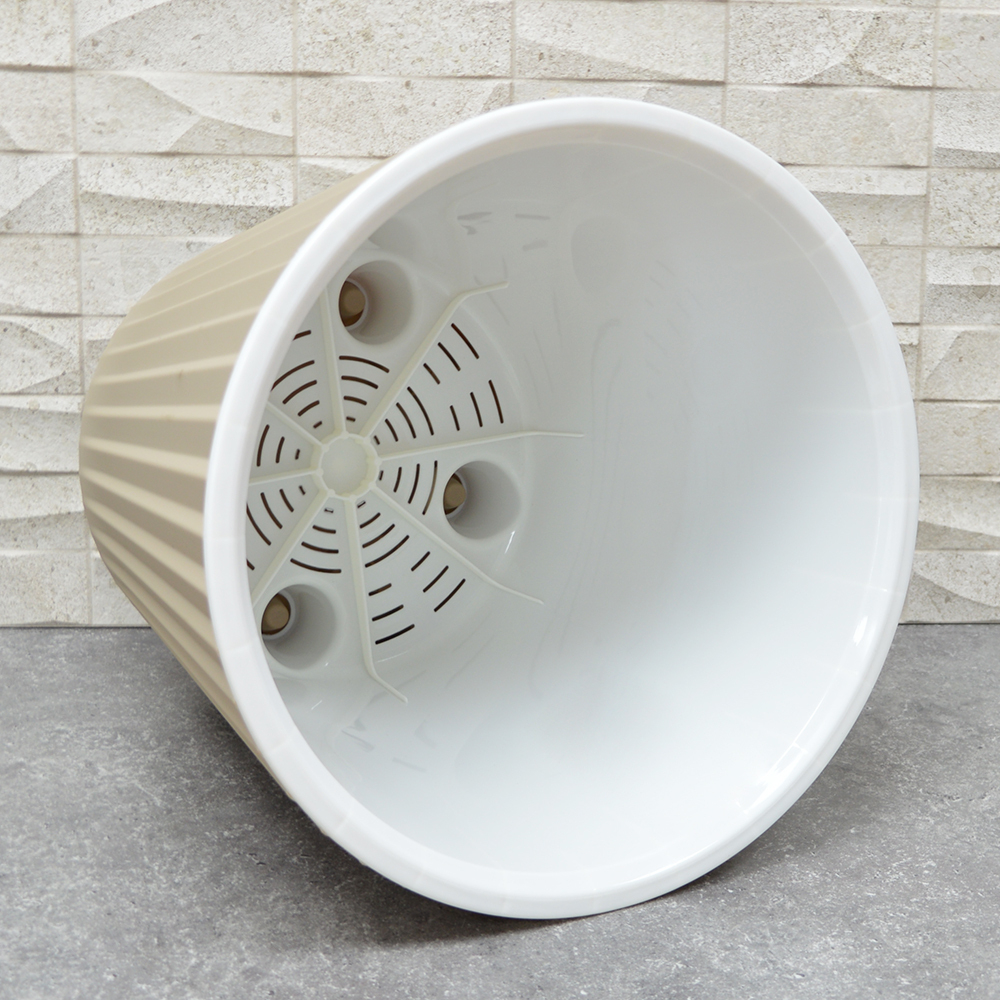 Горшок цветочный Sand 15,8л d320мм с дренажной вставкой, на колесиках, молочный шоколад