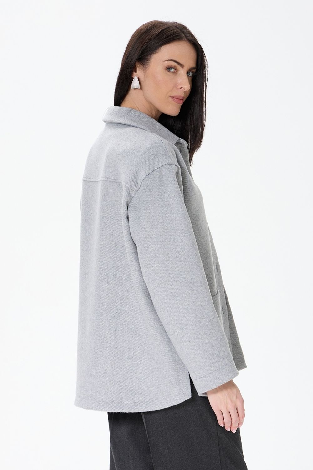 Куртка-Бостон серая шерсть