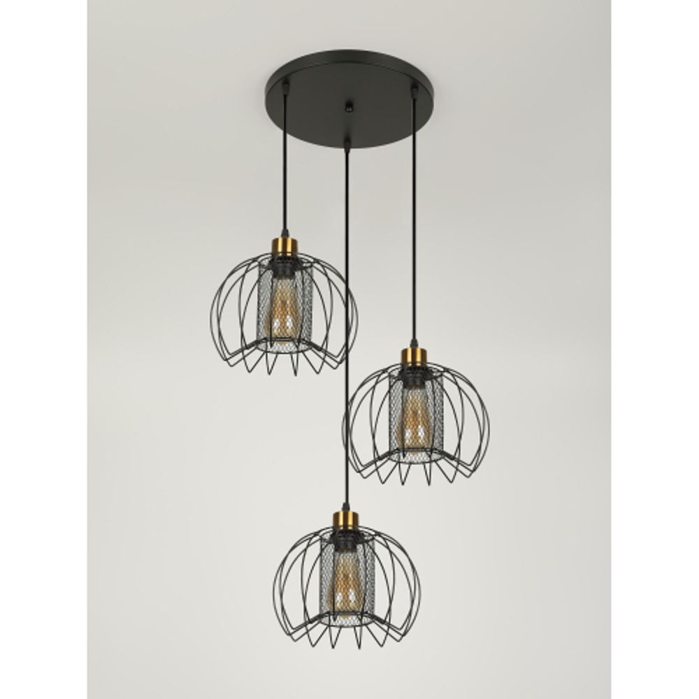 Светильник подвесной (подвес) Rivoli Adelaida 5108-203 3хЕ27 60 Вт лофт-кантри | Rivoli