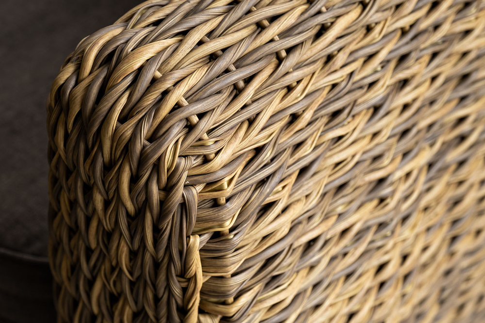 "Кальяри" диван из искусственного ротанга (гиацинт) трехместный, цвет соломенный