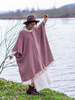 Бохо-накидка из фактурного хлопка (бордо/ромб)