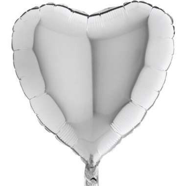 Шар сердце 18" фольга Серебро