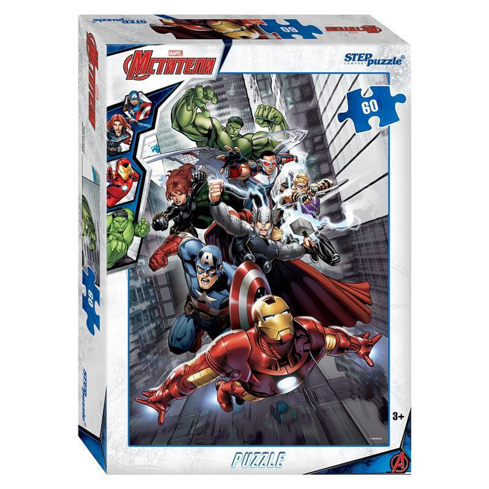 Пазл 60эл. "Черная вдова" c героями комиксов Marvel (Степ пазл)