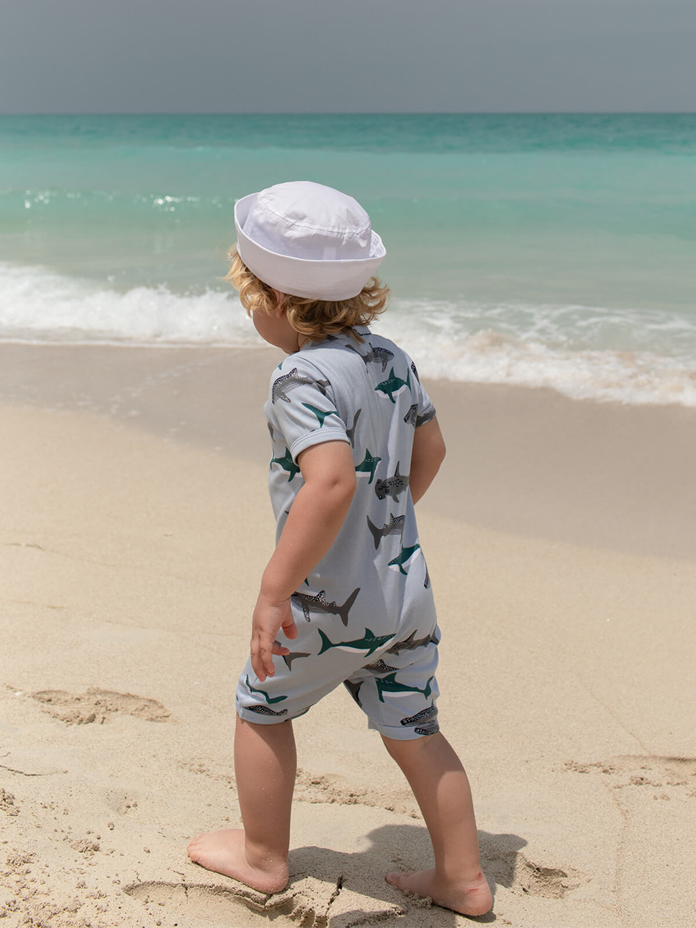 Песочник Mjölk Sleep and Play Акулы, уценка