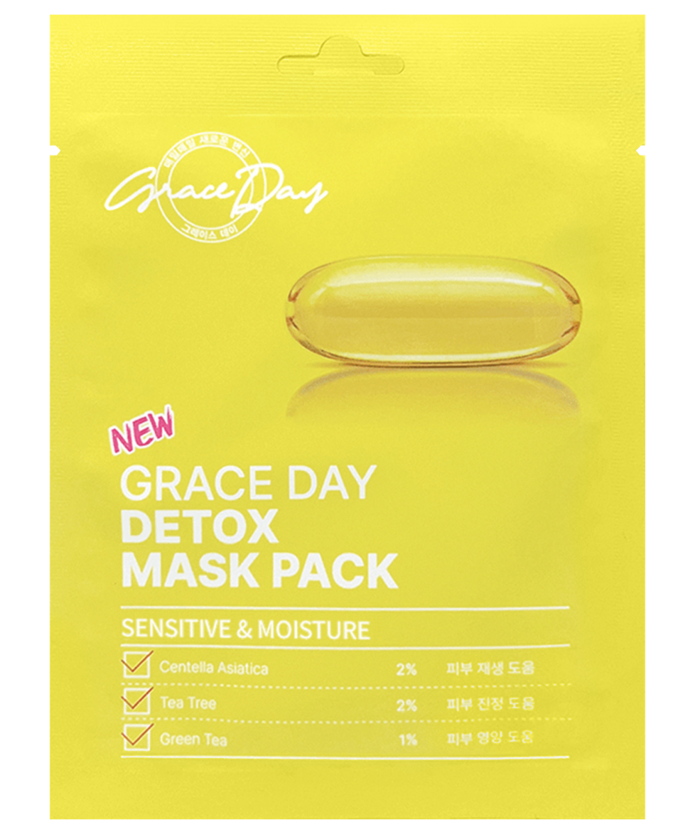 Grace Day Тканевая маска-детокс с центеллой азиатской Detox Mask Pack, 27мл, шт