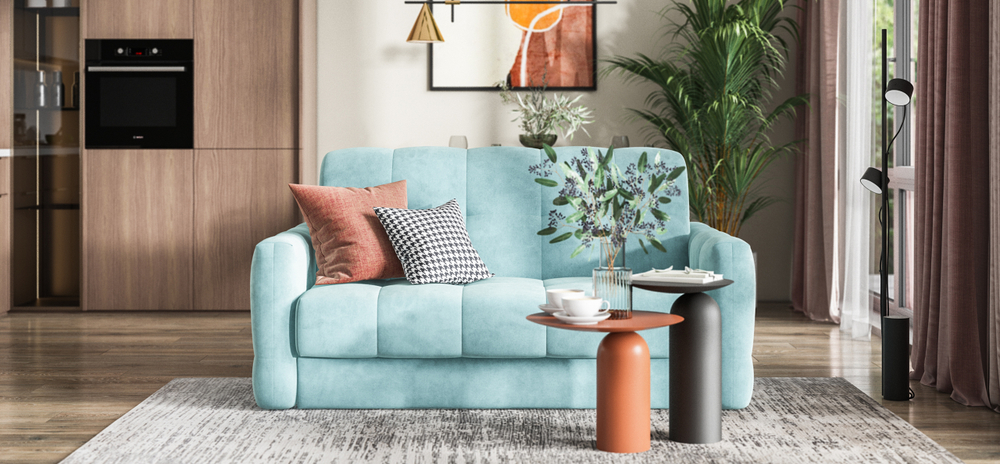 Диван Босс Слип 160 Велюр Монолит Циан (снято с производства)