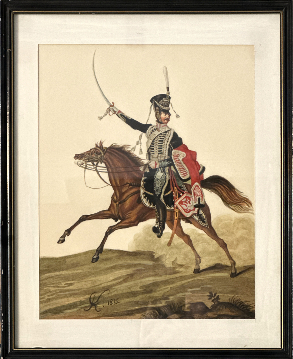 Неизвестный художник. Штаб-офицер гусарского полка. Повторение рисунка Л.И. Киля (офорт 1821 года).