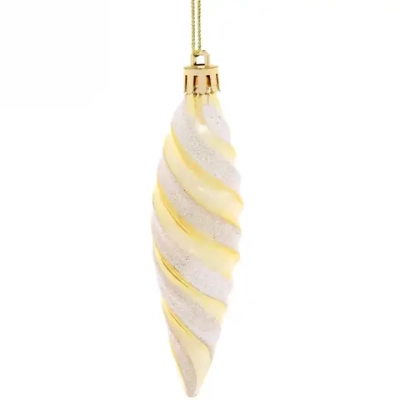 Ёлочные игрушки «Сосульки снежные» 11 см, золото (набор 3 шт)