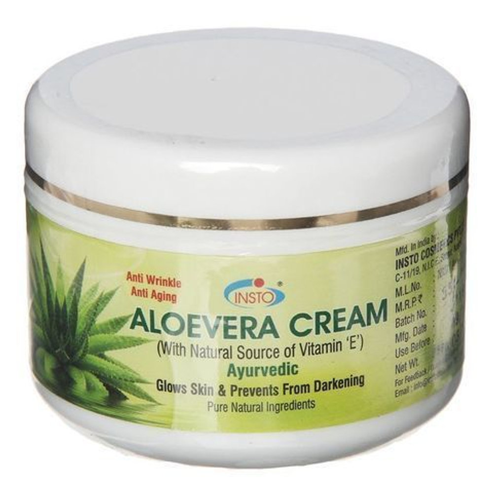 Крем для лица Insto Aloevera Cream Ayurvedic Инсто, Алое Вера Витамин Е 50 г