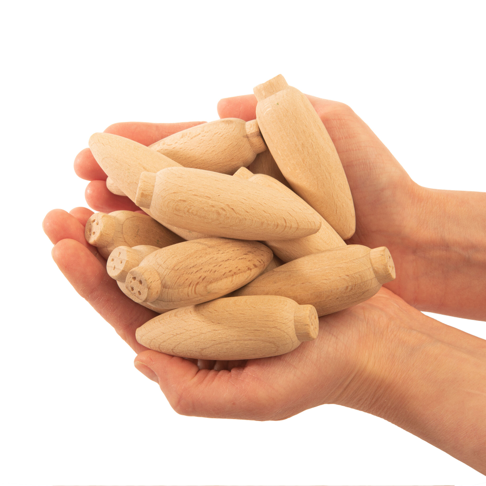 Счетный материал 12 морковок в льняном мешочке неокрашенные, Леснушки