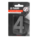 Цифра "4" самоклеящаяся SS304 (50х30) (FUARO) SSC сатинированный хром