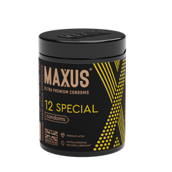 Презервативы MAXUS Special №12 с железным кейсом, точечно-ребристые X-Edition, 12 шт