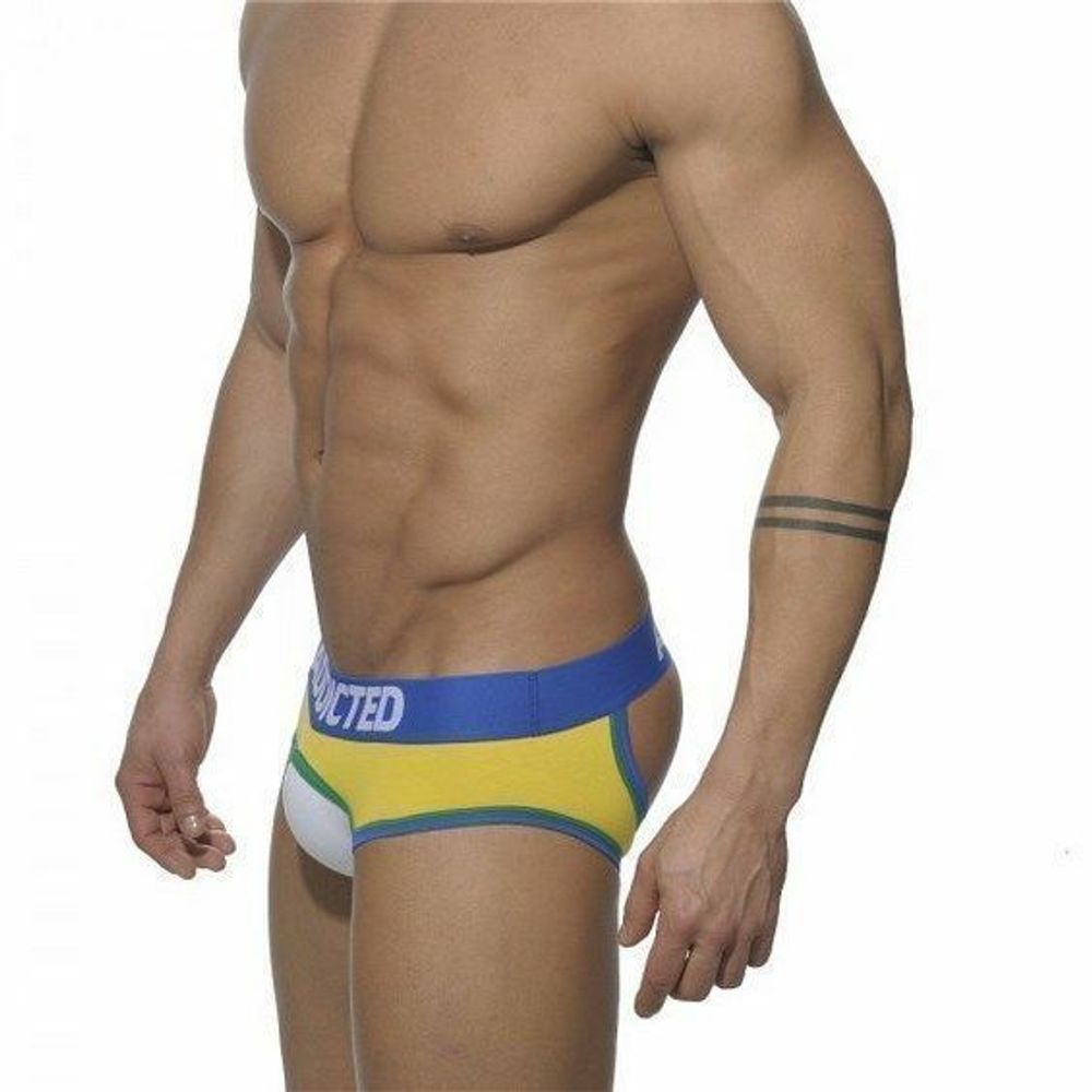 Мужские трусы джоки желтые с белой вставкой Seobean Addicted