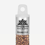 Японский бисер TOHO Round 11/0 (№754), с внутренним покрытием золотом 24K, прозрачный