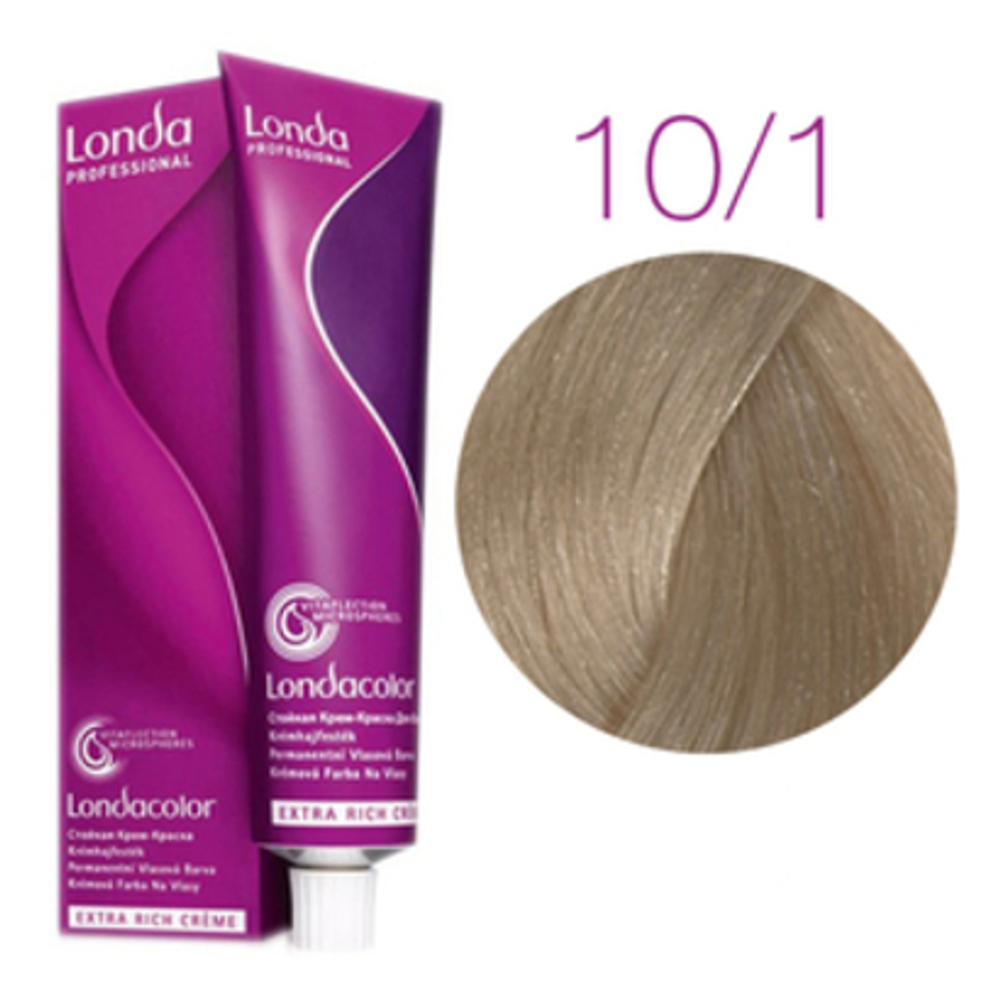 Londa Color стойкая крем-краска, 10/1 яркий блонд пепельный, 60мл