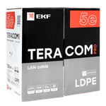 Кабель витая пара TERACOM PRO Cat.5E U/UTP 4 пары solid внешний 24AWG оболочка LDPE цвет черный (упак. 305м) (305.00 шт.)