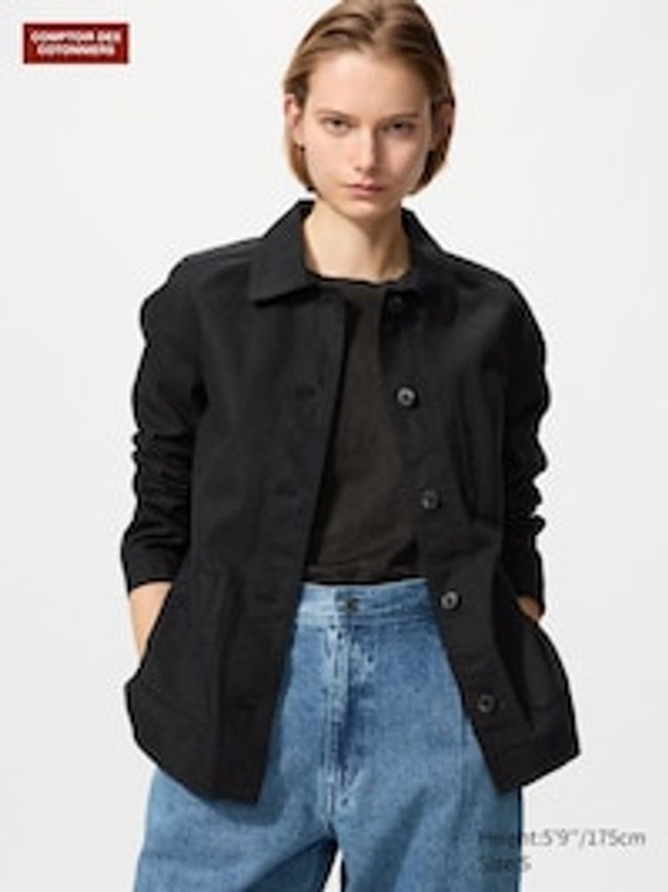 UNIQLO Куртка из смесового льна, черный