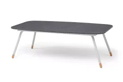 "Верона" журнальный стол из HPL 120х65, H40, каркас светло-серый (RA L7035) муар, цвет столешницы "серый гранит"