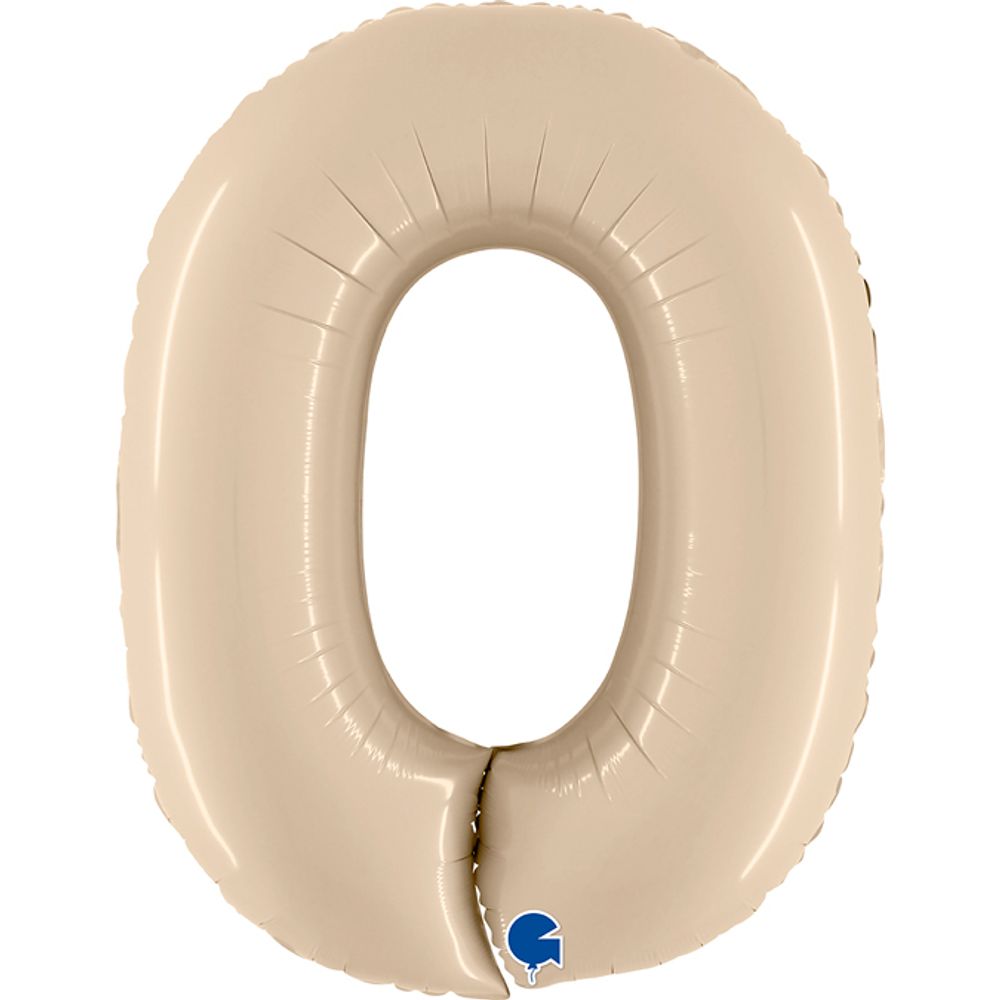 Gr (40&#39;&#39;/102 см) Цифра, 0, Кремовый, Сатин, 1 шт.