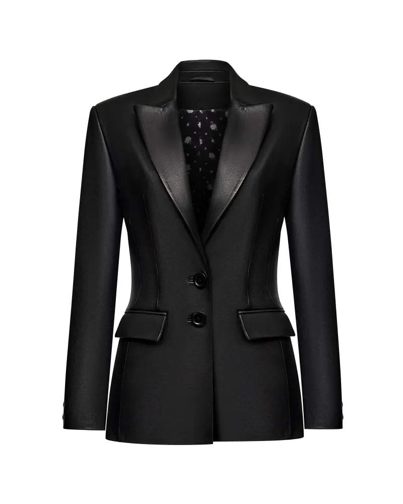 Fila, жакет из натуральной кожи черный