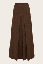Коричневая шерстяная юбка-макси