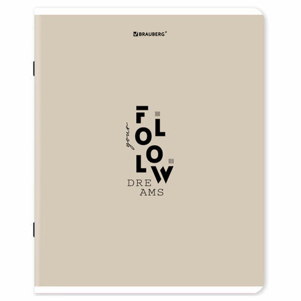 Тетрадь А5, 48 л., BRAUBERG, скоба, клетка, матовая ламинация, "Однотонный_Пастель_2", (микс в спайке), 405336