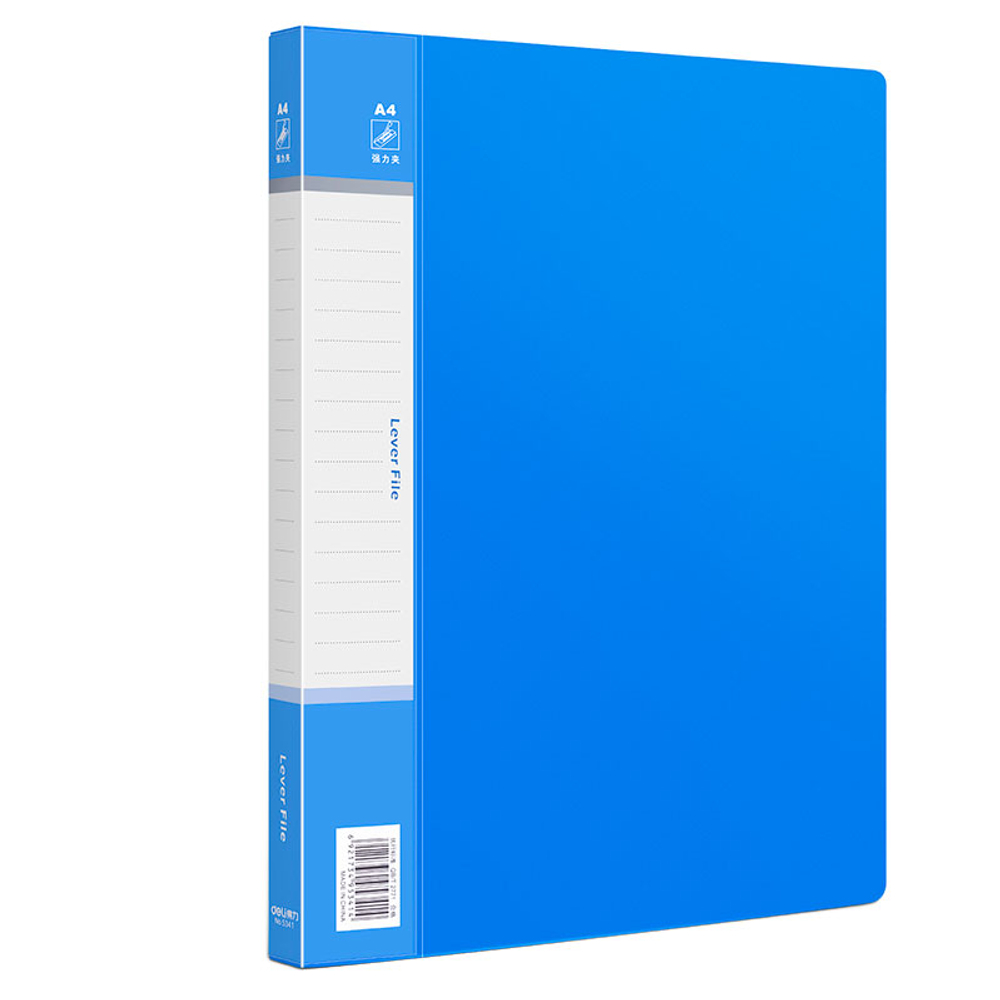 Папка с зажимом Deli А4 с внутренним карманом, синяя