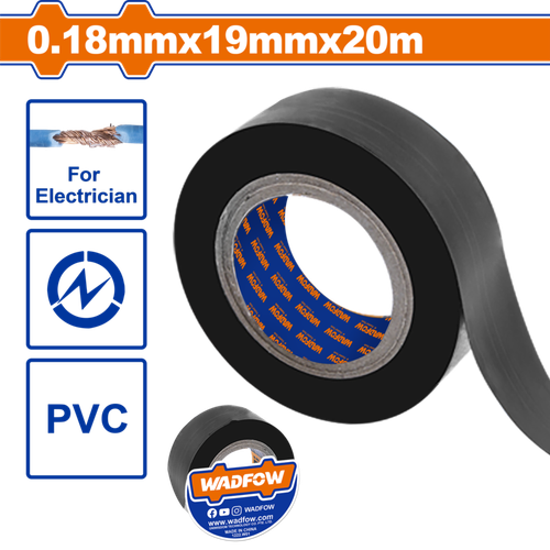 Изолента черная 19ммх20м (300) WADFOW WPN2002