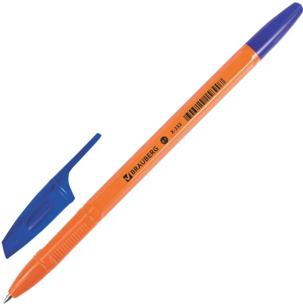 Ручка шариковая Brauberg «X-333 Orange» 0,7 мм корпус оранжевый синий стержень (50)