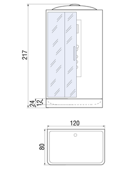 Душевая кабина RIVER VITIM 120/80/24 TH 120х80х217 10000003220 Универсальная Прямоугольная