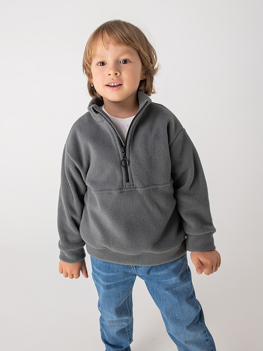 Олимпийка флисовая на молнии "Графитовый"