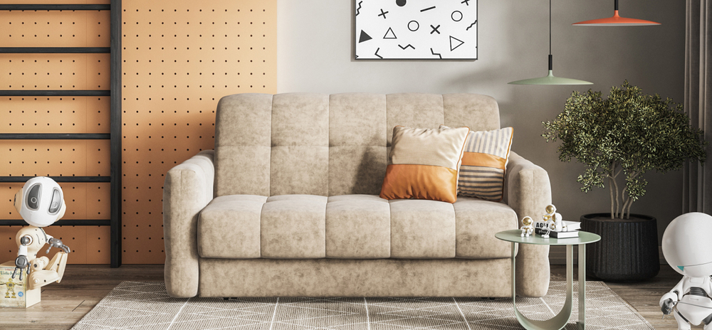 Диван Босс Слип 140 Велюр Роял тауп