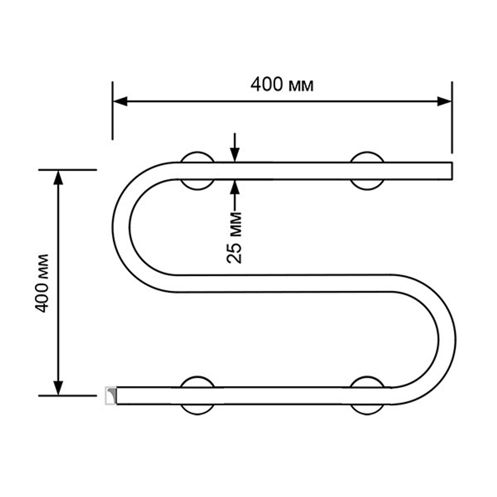Полотенцесушитель MIXLINE SIMPLE S 40x40 (кнопочный выкл, 100 Вт)